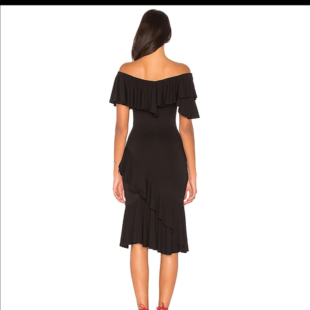 Revolve Black Ruffle Dress - Picture 3 of 6